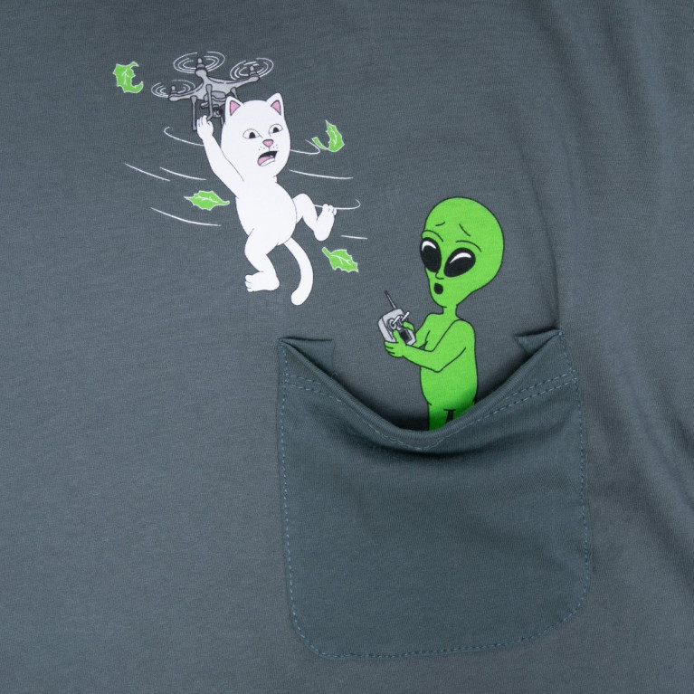 Футболка Ripndip BYE BYE POCKET TEE CHARCOAL