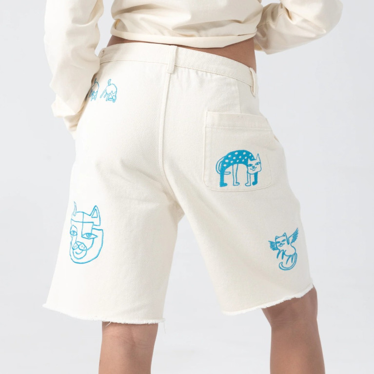 Шорты Ripndip BLONDED DENIM SHORTS OFF WHITE