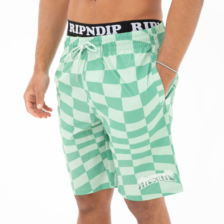 Шорты Ripndip Checked Swim Shorts Olive/Pine