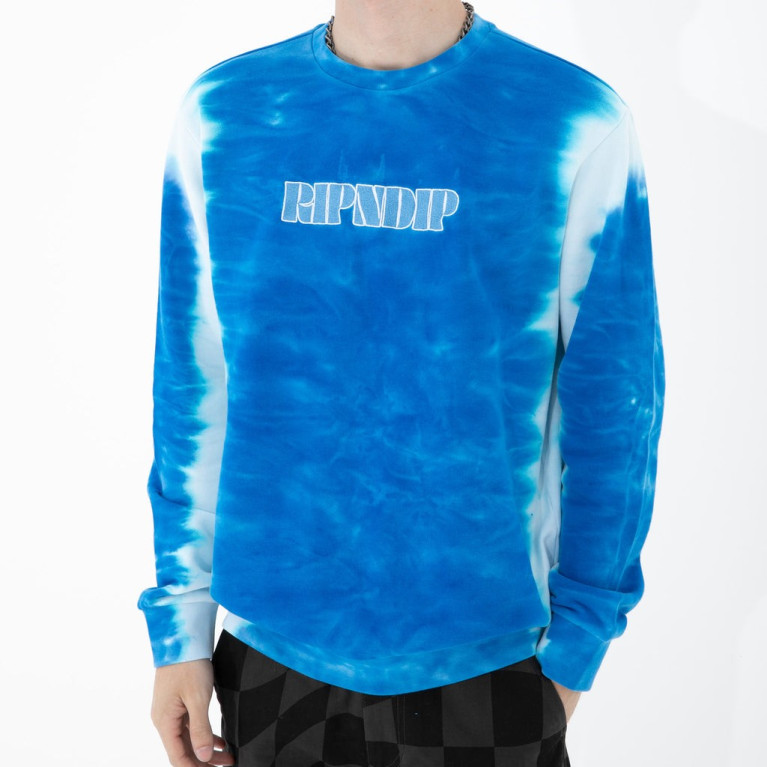 Кофта Ripndip Wilshire Embroidered Crewneck Blue Stripe Dye