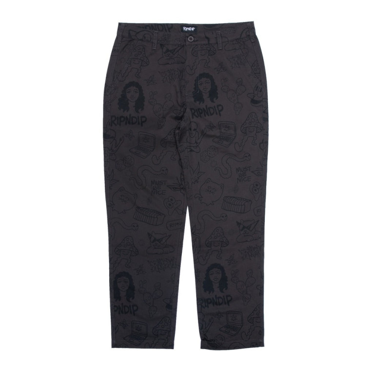 Штаны Ripndip Nerm Doodle Cotton Twill Pants Chocolate