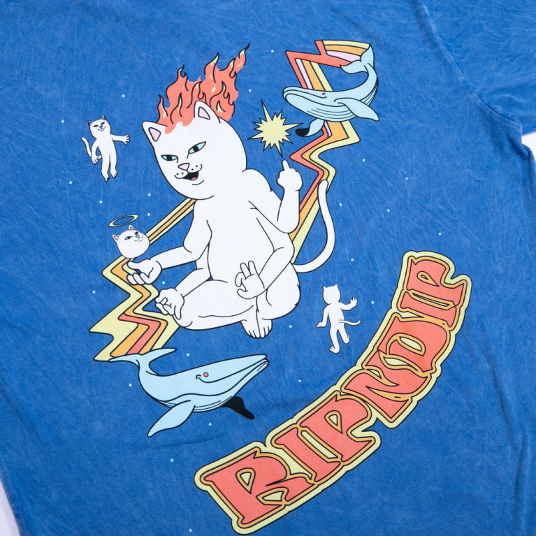 Футболка Ripndip Zodiac Tee Cornﬂower Blue Mineral Wash