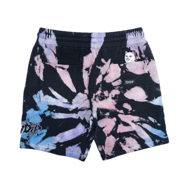 Шорты Ripndip Blaze Sweatshorts Black/Peach/Purple Tie Dye