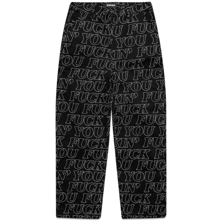 Штаны Ripndip Fuckin Fuck Quilted Wide Leg Pants Black