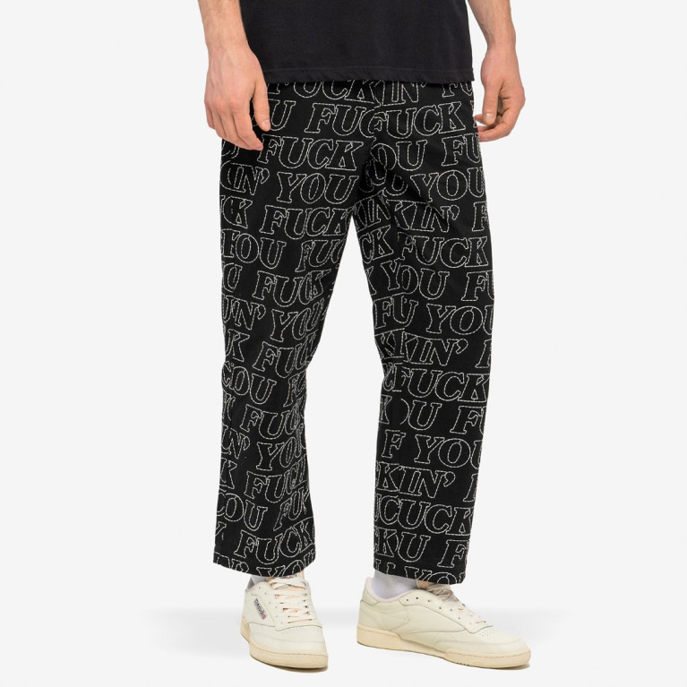 Штаны Ripndip Fuckin Fuck Quilted Wide Leg Pants Black