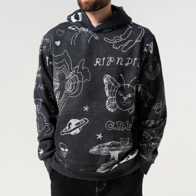 Толстовка Ripndip NERMAL DOMINATION HOODIE BLACK VINTAGE