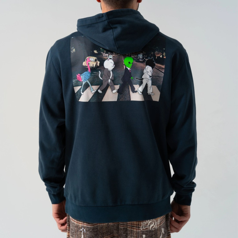 Толстовка Ripndip CROSSWALK HOODIE NAVY VINTAGE WASH