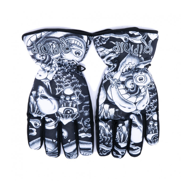 Перчатки Ripndip Dark Twisted Fantasy Snowboarding Gloves (Black/White)  L/XL