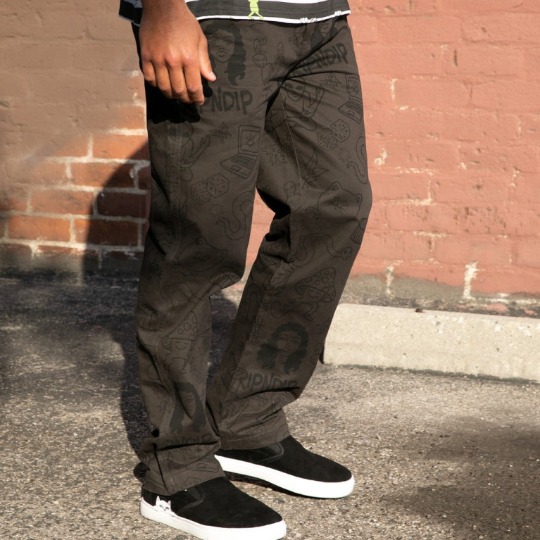 Штаны Ripndip Nerm Doodle Cotton Twill Pants Chocolate