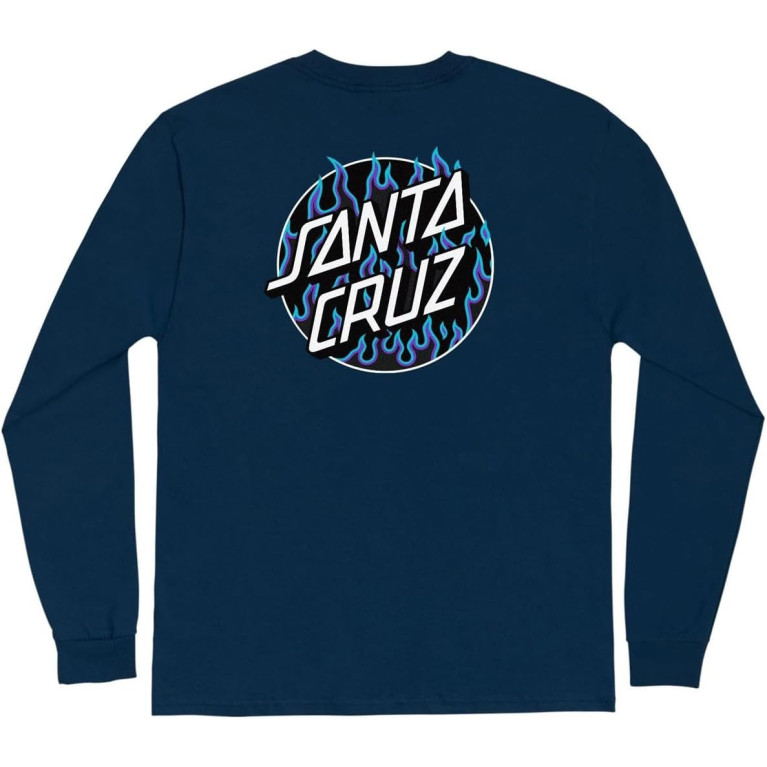 Лонгслив SANTA CRUZ x THRASHER FLAME DOT L/S REGULAR T-SHIRT NAVY