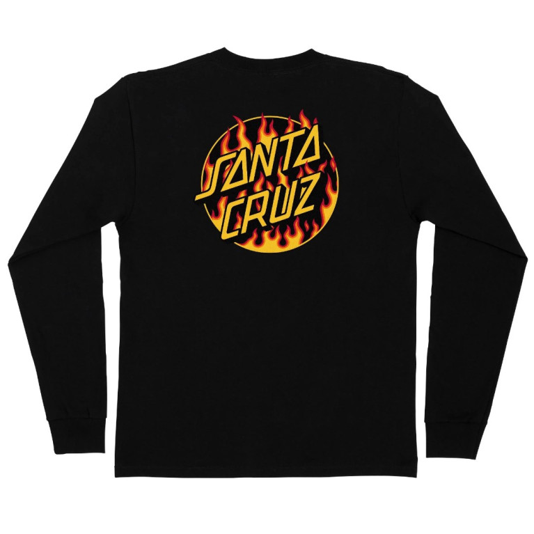 Лонгслив SANTA CRUZ x THRASHER FLAME DOT L/S REGULAR T-SHIRT BLACK