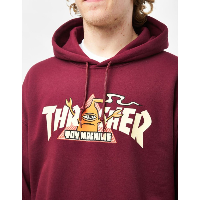 Толстовка THRASHER THR X TOY MACHINE VORTEX MAROON