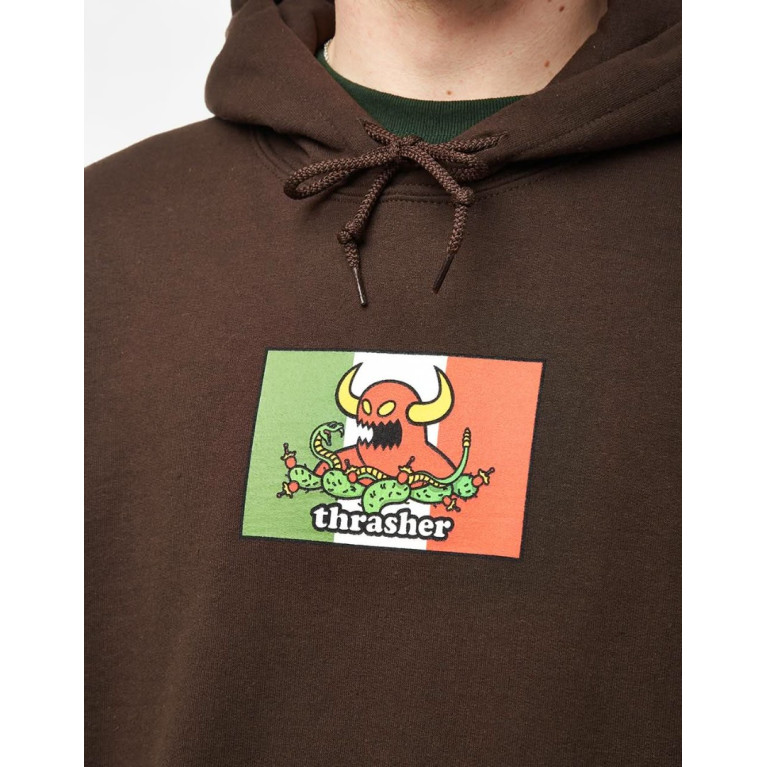 Толстовка THRASHER THR X TOY MACHINE HECHO DARK CHOCOLATE
