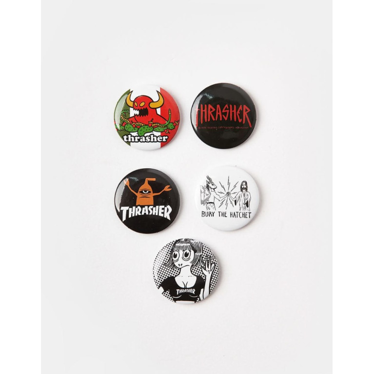 Значок THRASHER THR X TOY MACHINE 1" BUTTON 5-PACK