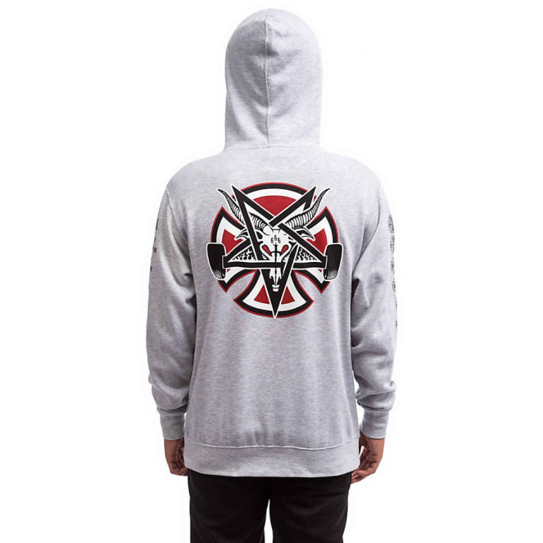 Толстовка Independent x Thrasher Pentagram Cross Pullover Grey Heather