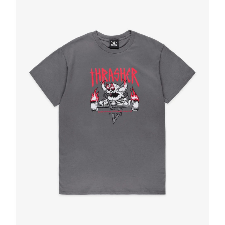 Футболка THRASHER THR X TOY MACHINE MONSTER-GRAM CHARCOAL