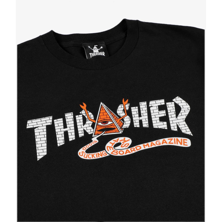 Футболка THRASHER THR X TOY MACHINE PYRAMID BLACK