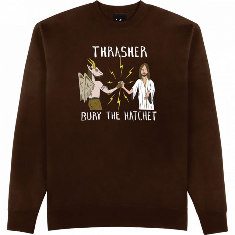 Кофта THRASHER THR X TOY MACHINE B.T.H. DARK CHOCOLATE