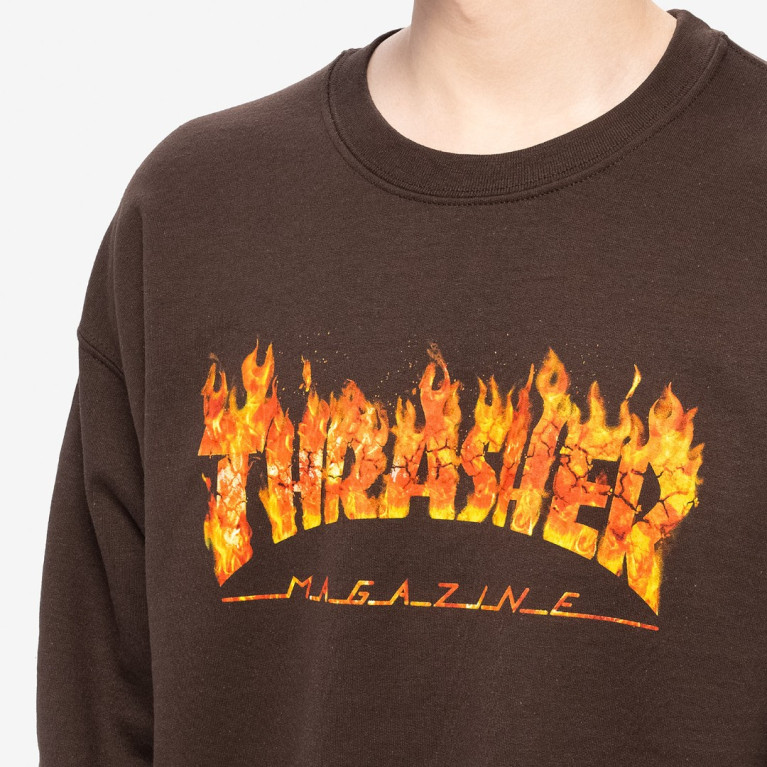 Кофта Thrasher Inferno Crewneck Dark Chocolate