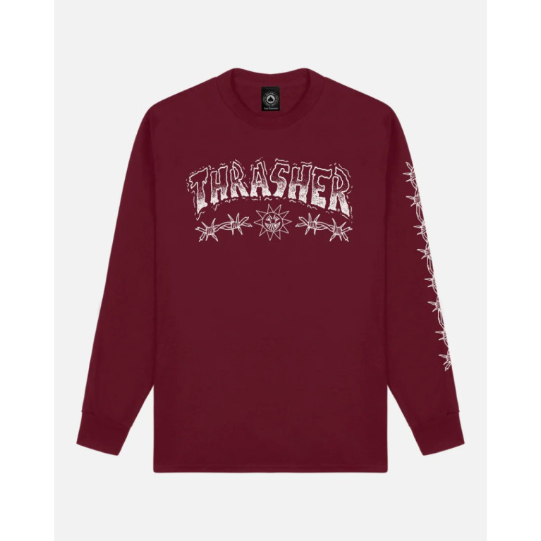 Лонгслив Thrasher Barbed Wire L/S Maroon