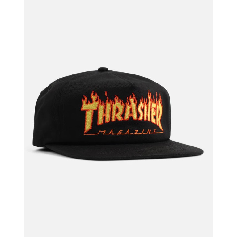 Кепка Thrasher FLAME EMBROIDERED SNAPBACK BLACK
