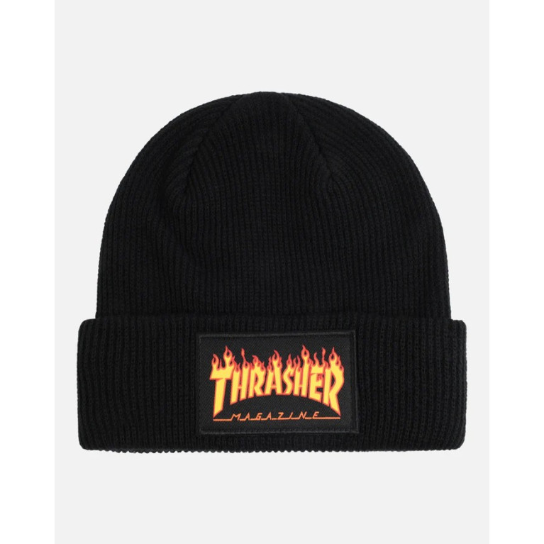 Шапка Thrasher FLAME PATCH BEANIE BLACK