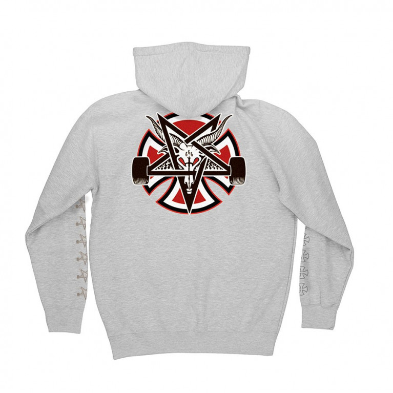 Толстовка Independent x Thrasher Pentagram Cross Pullover Grey Heather