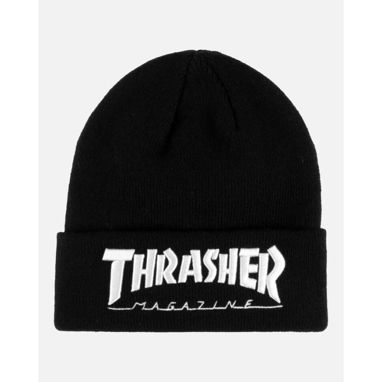 Шапка Thrasher Embroidered Logo Beanie Black/White