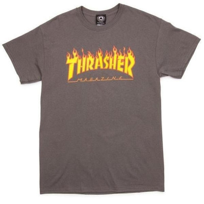 Футболка Thrasher Flame Logo Charcoal Grey