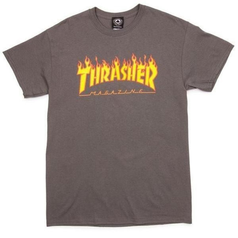 Футболка Thrasher Flame Logo Charcoal Grey