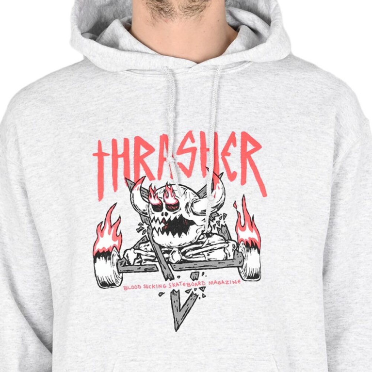Толстовка THRASHER THR X TOY MACHINE MONSTER-GRAM ASH GREY