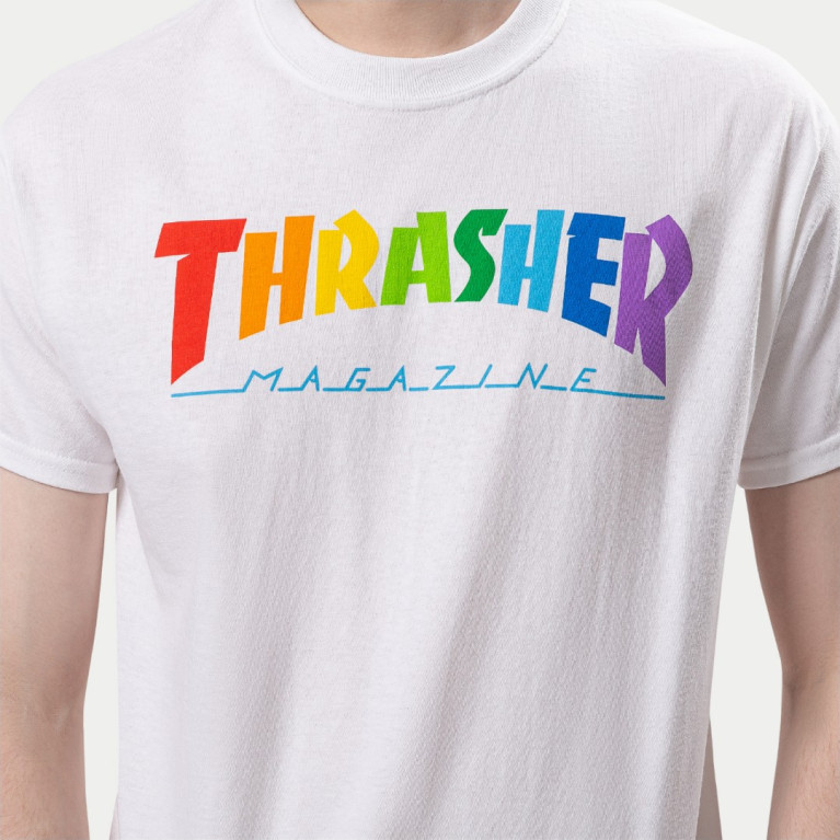 Футболка Thrasher Rainbow Mag White