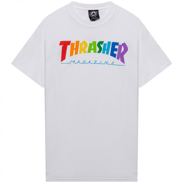 Футболка Thrasher Rainbow Mag White