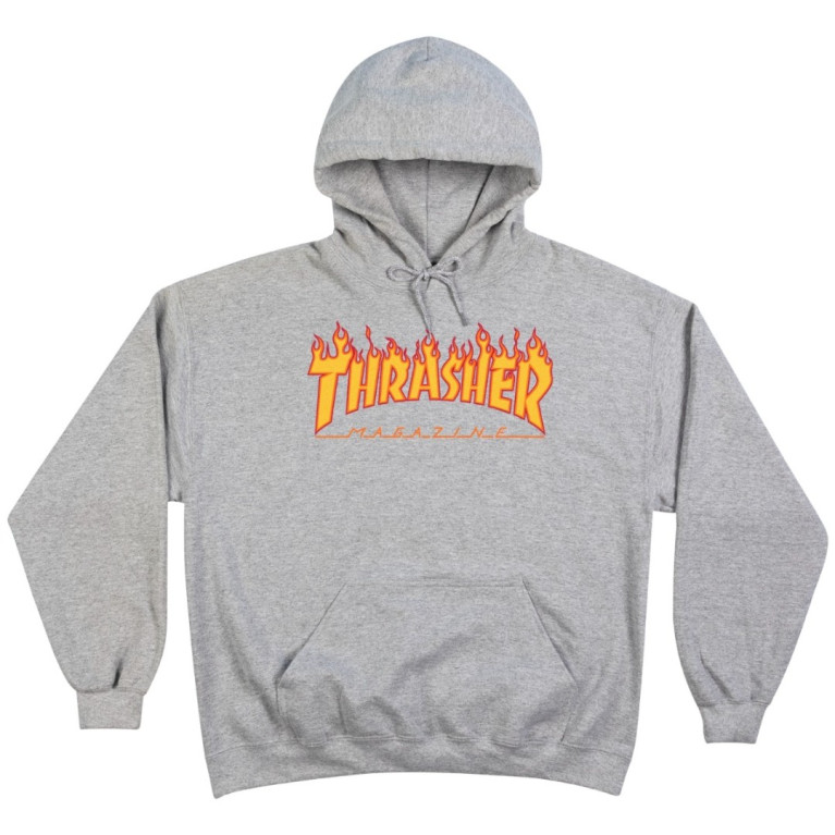 Толстовка Thrasher Flame Logo Hoodie Grey