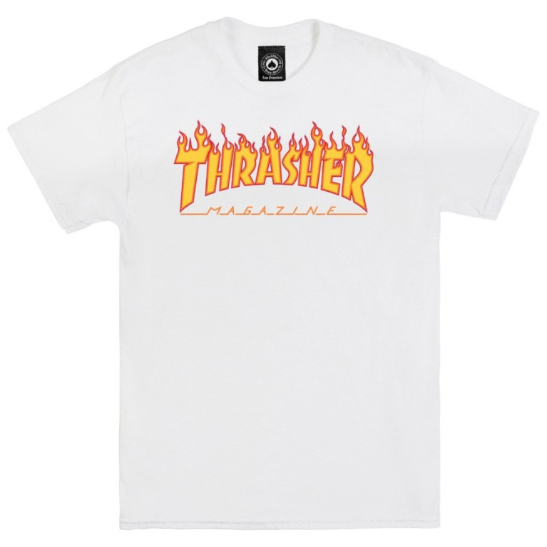 Футболка Thrasher Flame Logo White