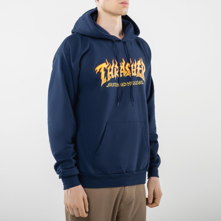 Толстовка Thrasher Fire Logo Hoodie Navy
