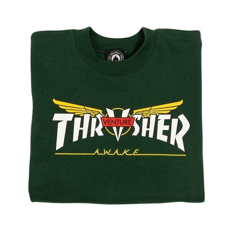 Кофта Thrasher Venture Collab Crew Forest Green
