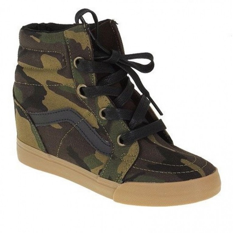 Кеды Vans Classic SK8-HI Wedge (Camo) Military Olive/Med