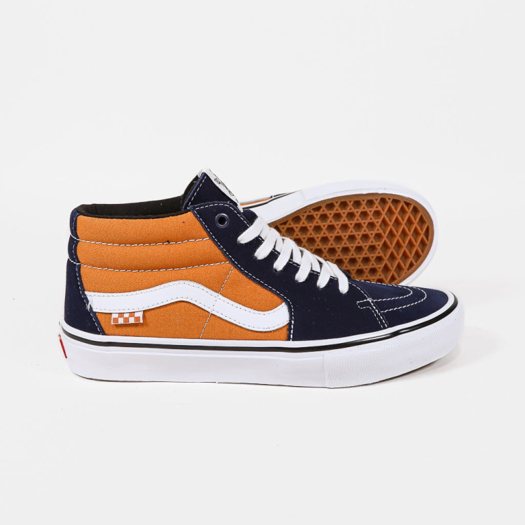 Кеды VANS SHOES SKATE GROSSO MID NAVY/ORANGE
