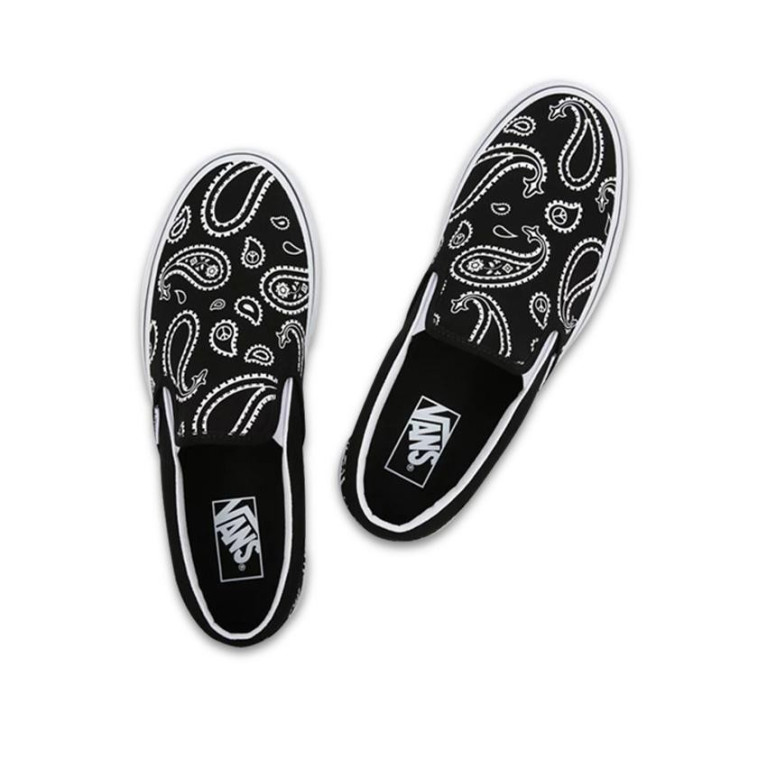 Кеды VANS SHOES CLASSIC SLIP-ON PEACE PAISLEY BLACK/WHITE
