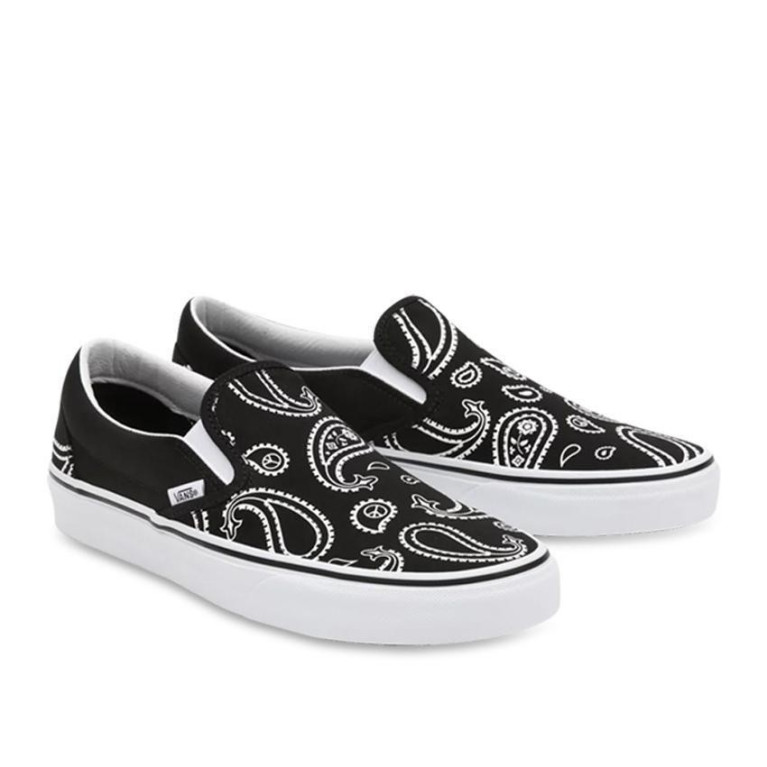 Кеды VANS SHOES CLASSIC SLIP-ON PEACE PAISLEY BLACK/WHITE