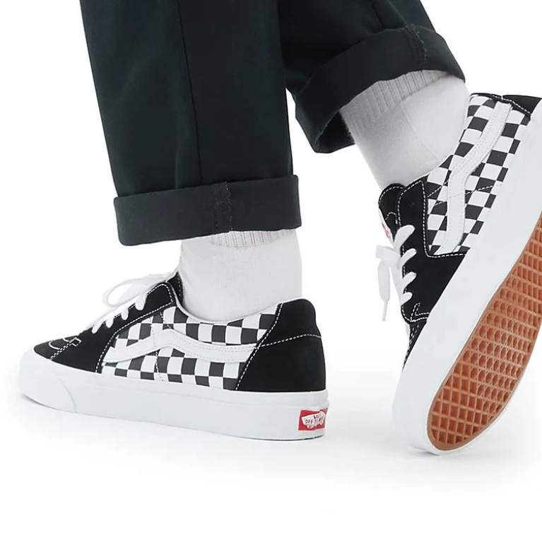 Кеды VANS LS SHOES U SK8-LOW (CANVAS/SUEDE) BLKCHCKRBRD