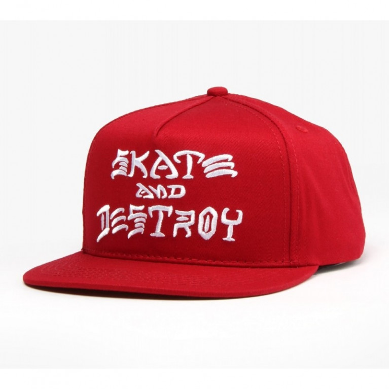 Кепка Thrasher Skate & Destroy Embroidered Snapback Blood Red 