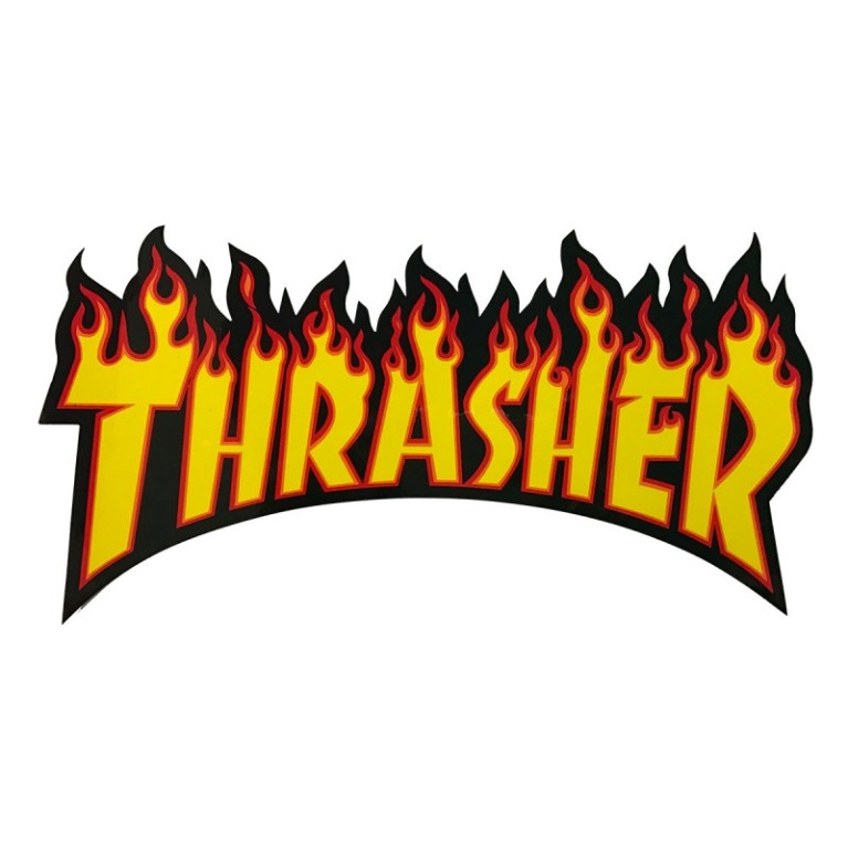 Стикер Thrasher Flame Logo Medium black