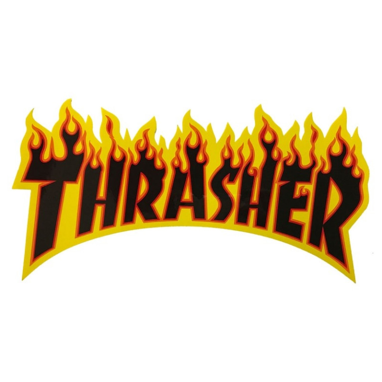 Стикер Thrasher Flame Logo Medium yellow
