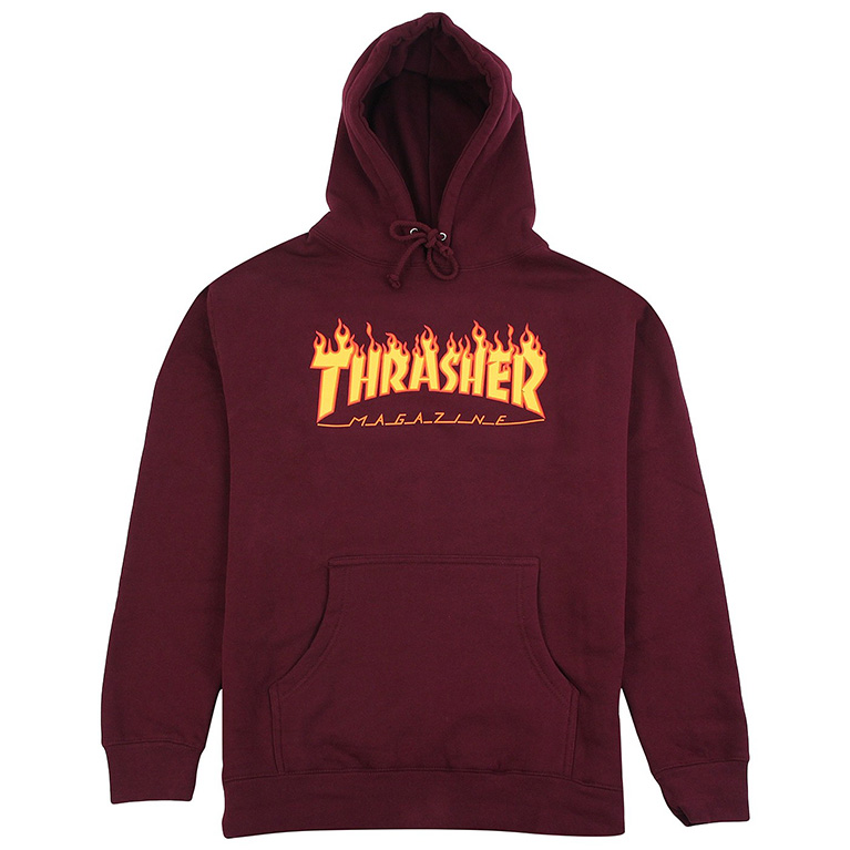 Толстовка Thrasher Flame Logo Hoodie Maroon 