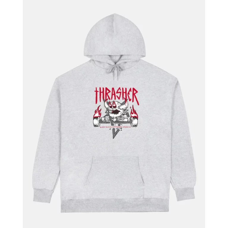 Толстовка THRASHER THR X TOY MACHINE MONSTER-GRAM ASH GREY