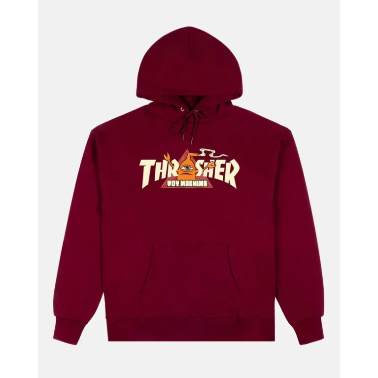 Толстовка THRASHER THR X TOY MACHINE VORTEX MAROON