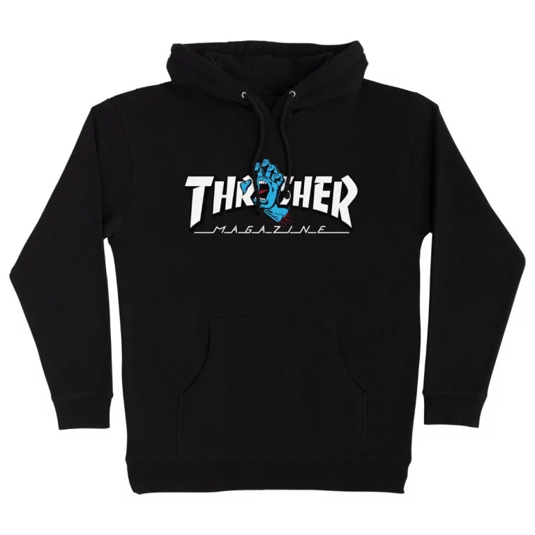 Толстовка SANTA CRUZ x THRASHER SCREAMING LOGO P/O HOODED HEAVYWEIGHT BLACK