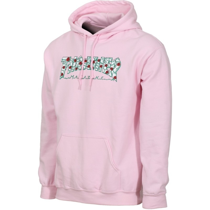 thrasher pink rose hoodie